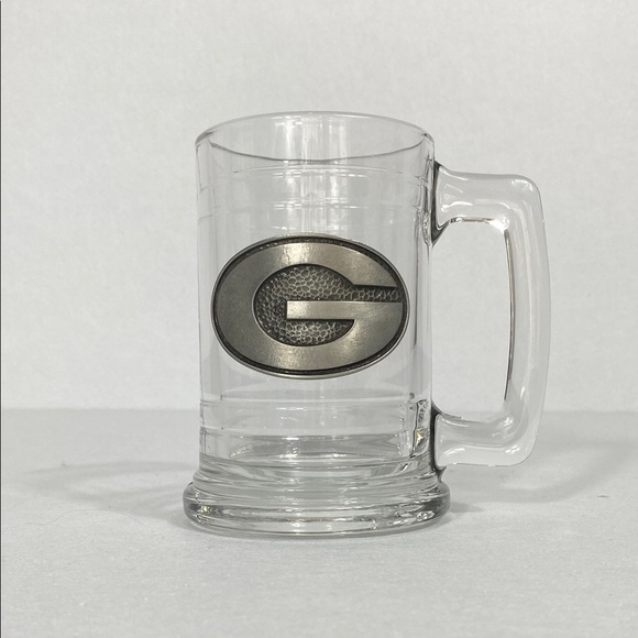 Georgia Bulldogs H&M Clear Glass Mug with Metallic Emblem - Picture 1 of 9